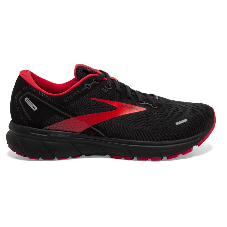 Brooks GHOST 14 GTX Cushion Road Running Shoes Mens Sale - Black/Blackened Pearl/Red (ZRG614297)